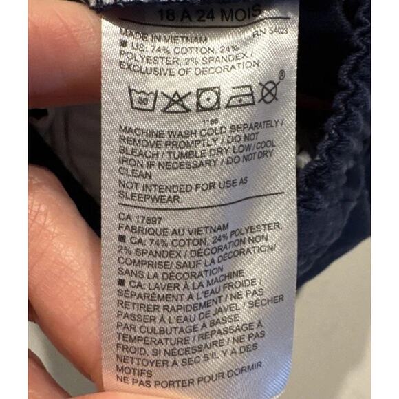 Janie And Jack Boys Size 18-24 Month Navy Blue Lobster Crab Print Shorts Coastal - Picture 5 of 8